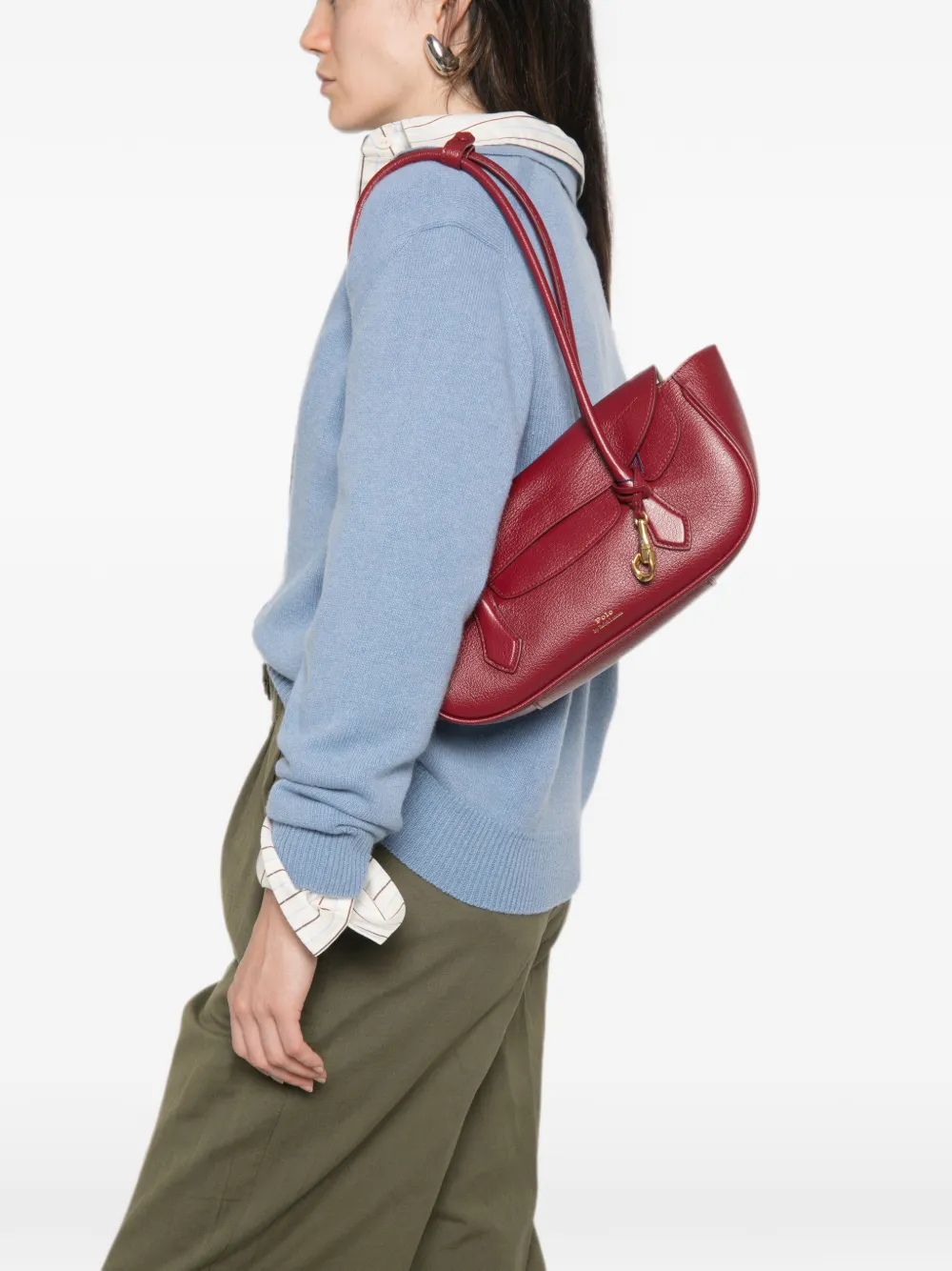 Polo Ralph Lauren Leren schoudertas Roze