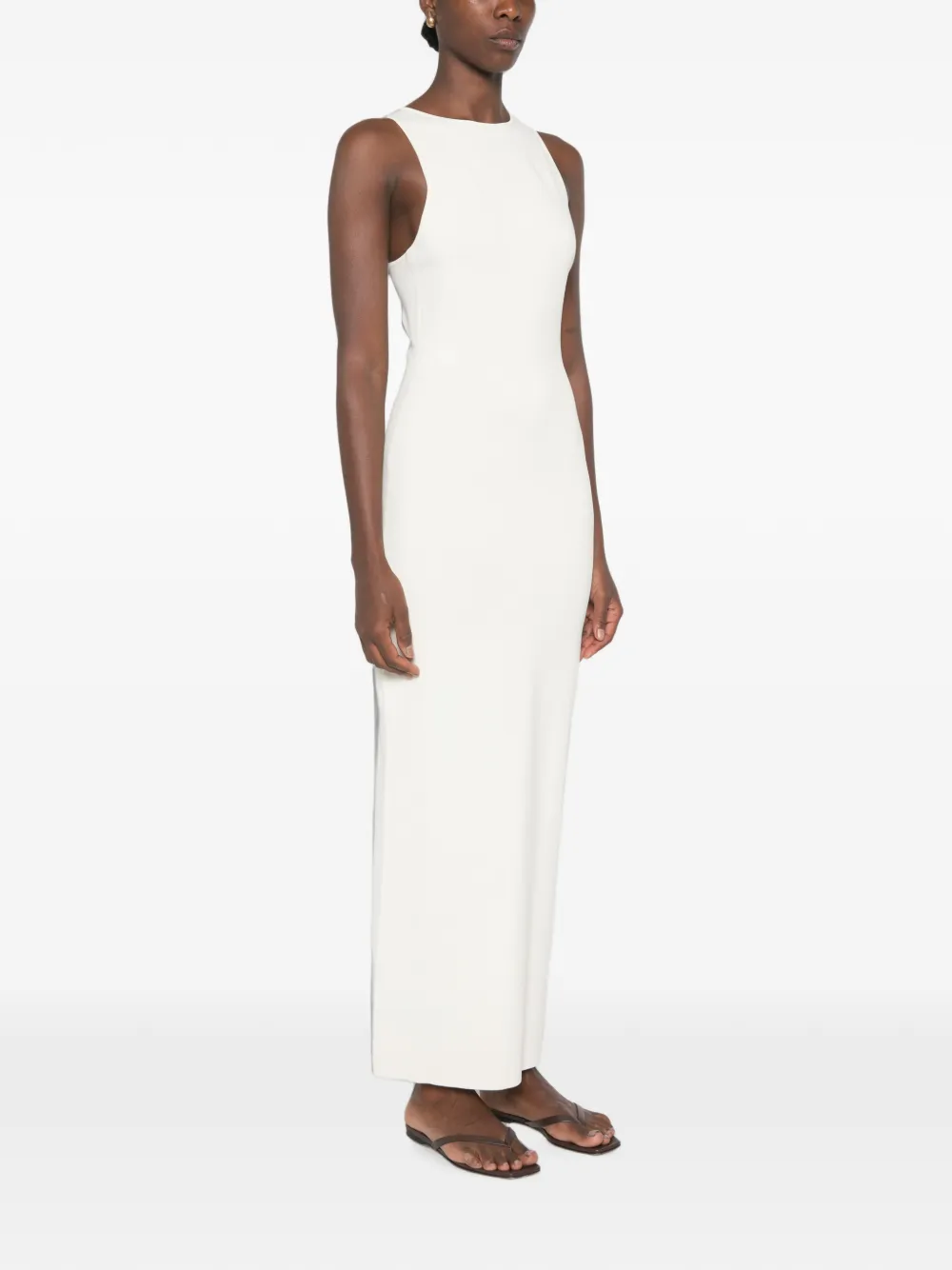 SIR. Saba midi-jurk met gekruiste achterkant Beige