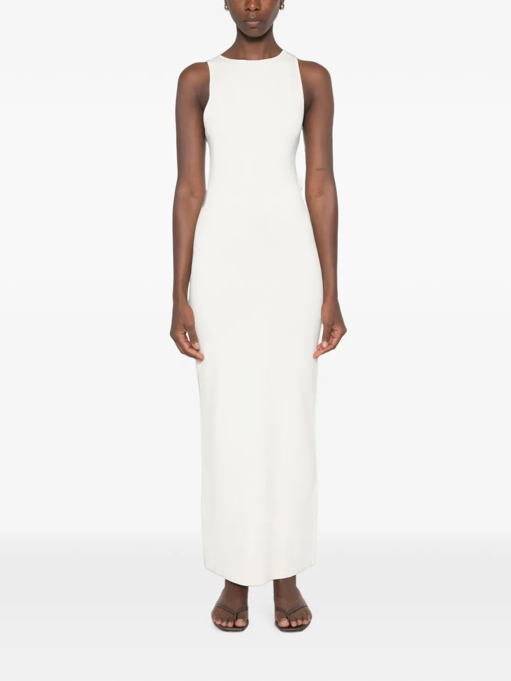 SIR. Saba midi-jurk met gekruiste achterkant Beige