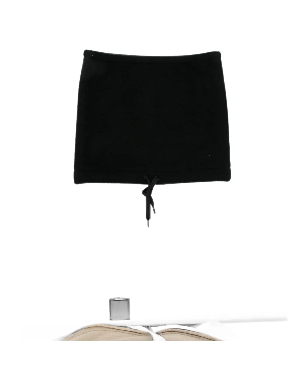 Rier drawstring fleece beanie hat - Nero