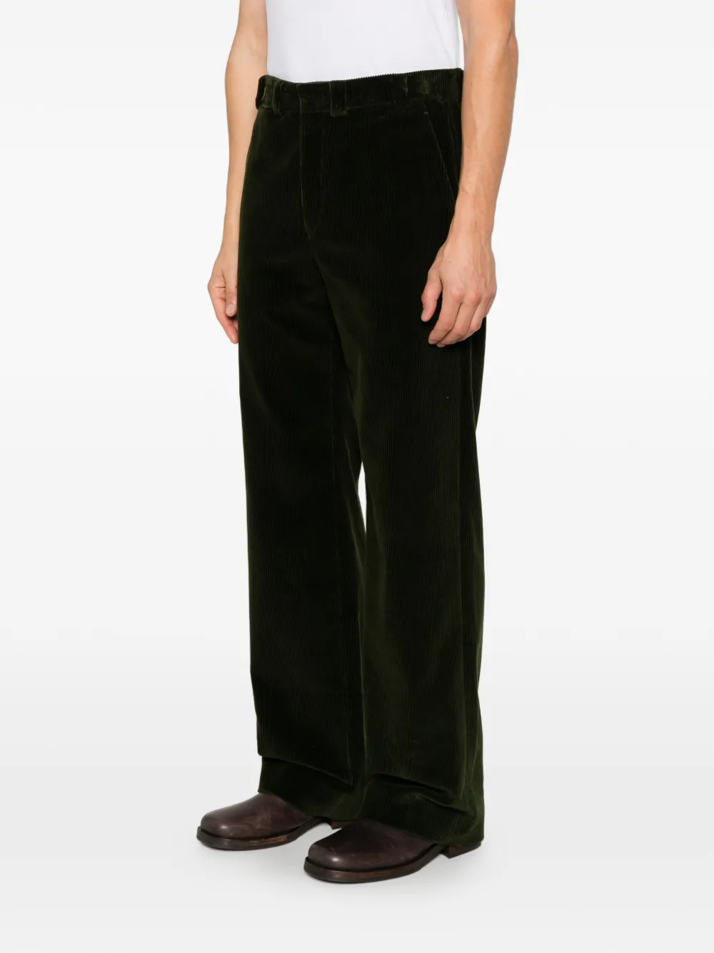 Rier corduroy straight-leg trousers Groen