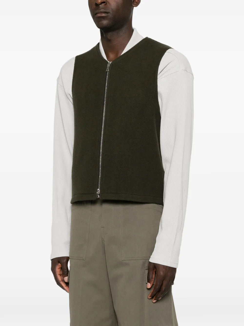 Rier Mouwloze bodywarmer met ritssluiting Groen