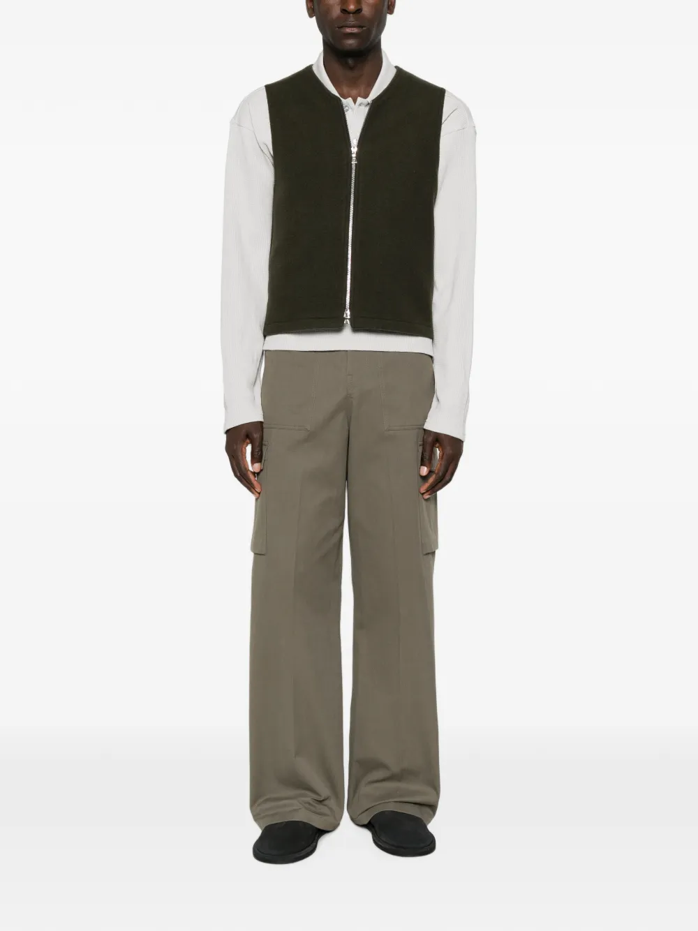 Rier Mouwloze bodywarmer met ritssluiting Groen