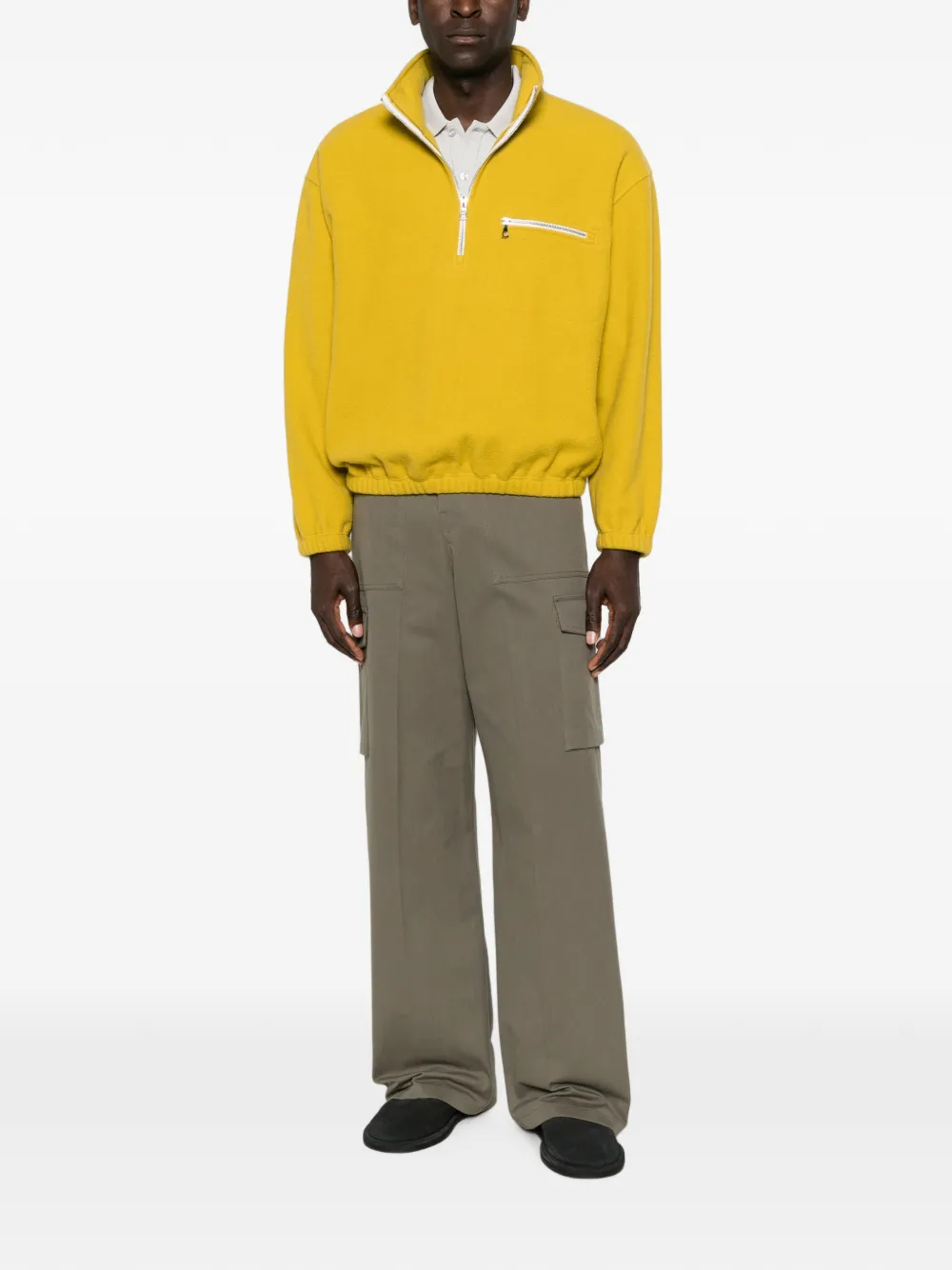 Rier Fleece Wool Sweater in Yellow, view 2