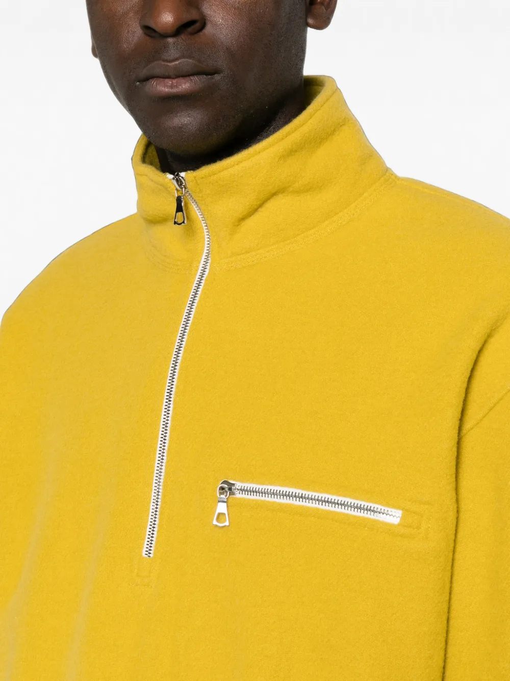 Rier Fleece Wool Sweater in Yellow, view 5
