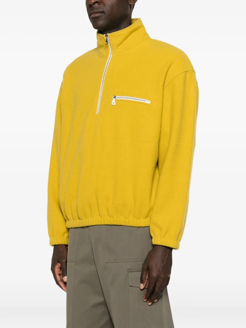 Rier Fleece Wool Sweater in Yellow, view 3