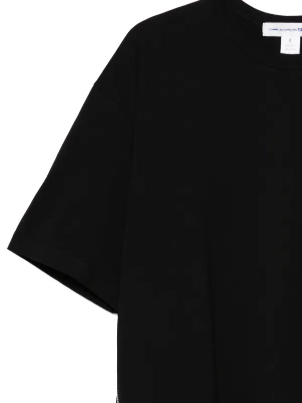 Comme Des Garçons Shirt Zip Cotton T-shirt | Black | FARFETCH