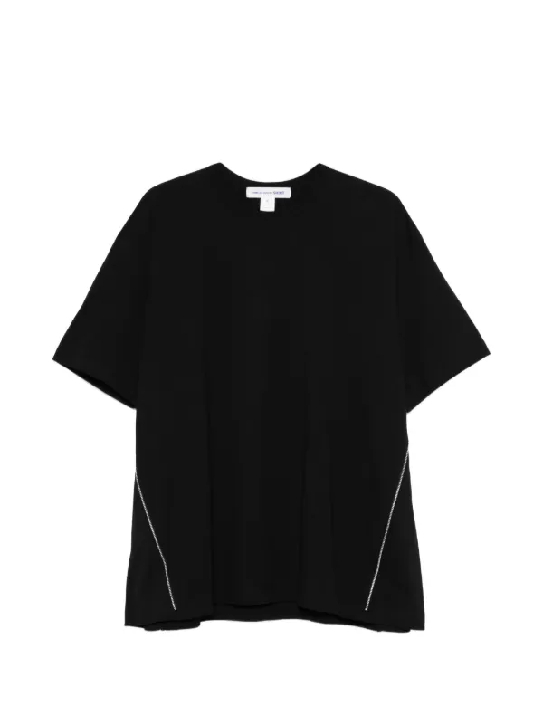 Comme Des Garçons Shirt Zip Cotton T-shirt | Black | FARFETCH