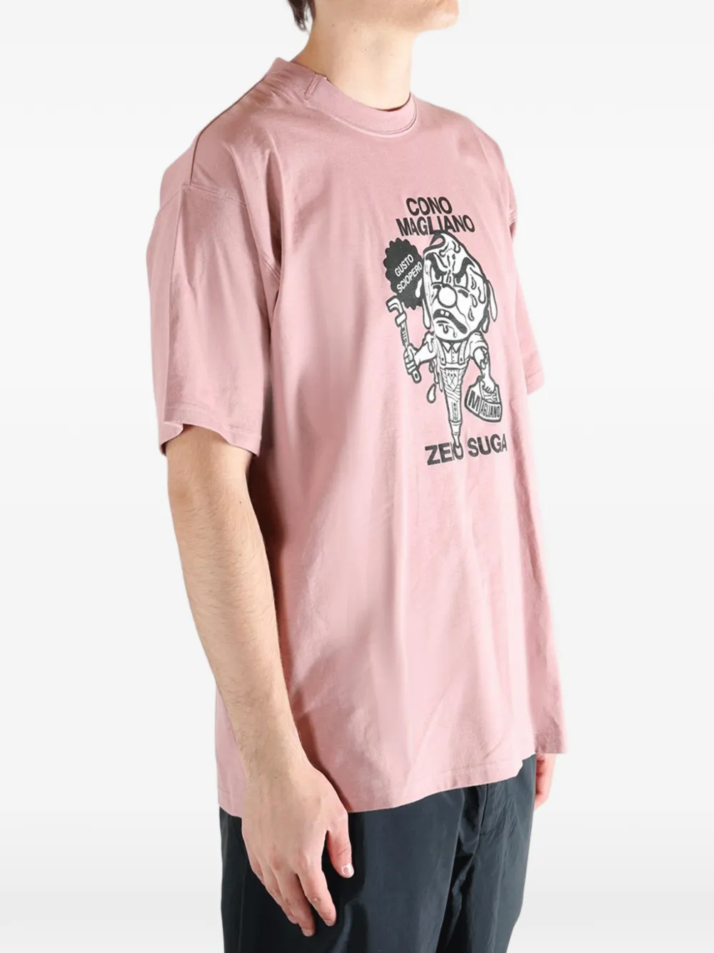 Magliano Gusto Sciopero Tee Rose grafische prints T-shirt Roze
