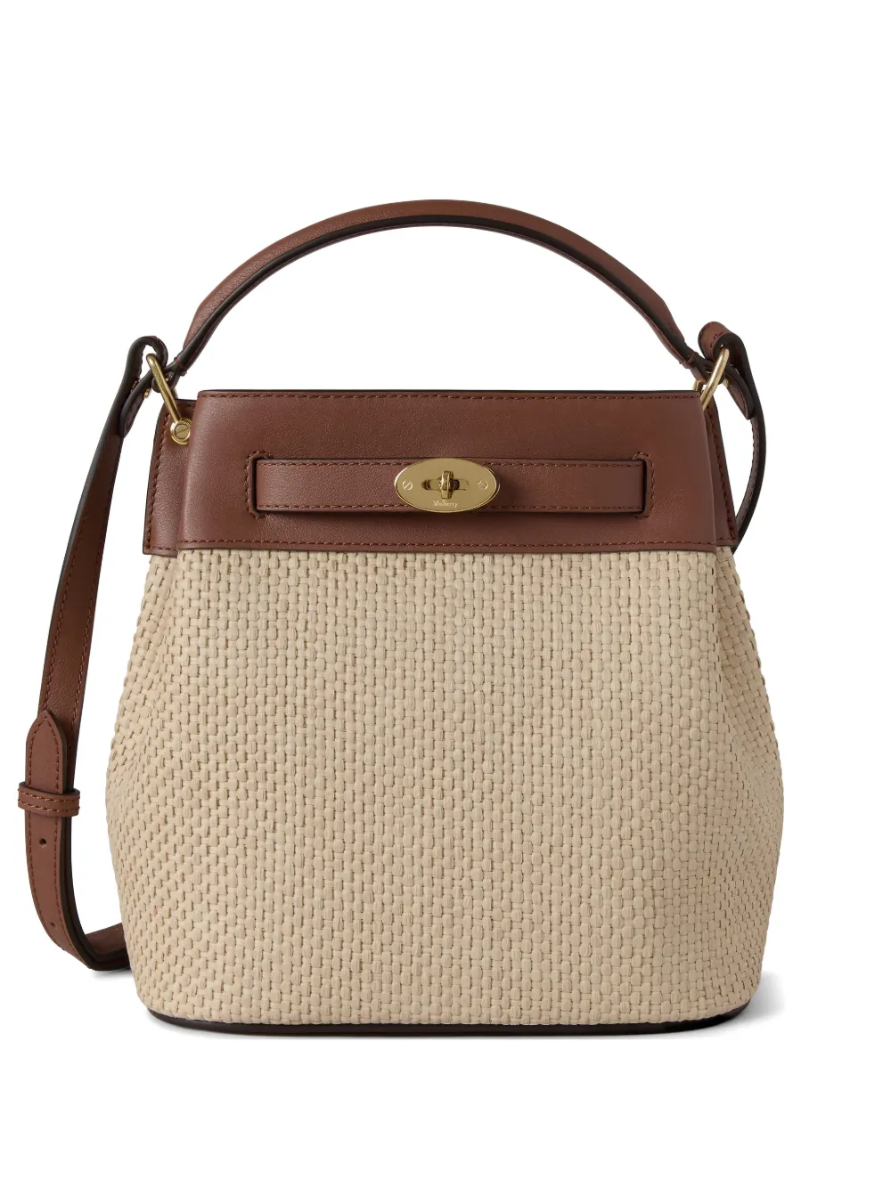 Mulberry Islington Tote Bag aus Raffiabast - Nude