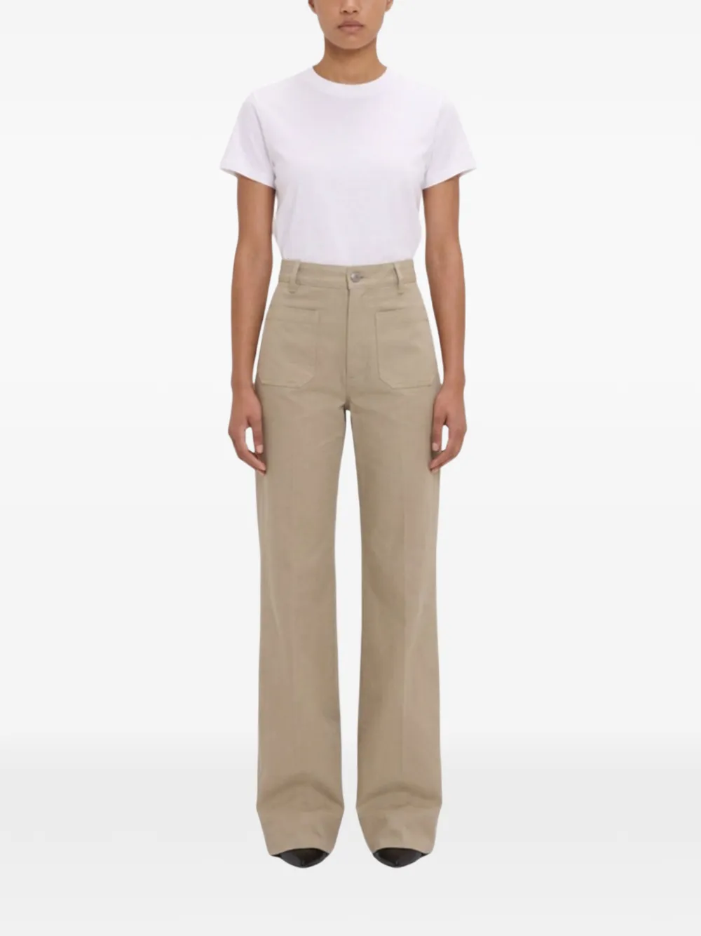 Victoria Beckham Alina jeans met opgestikte zakken Beige