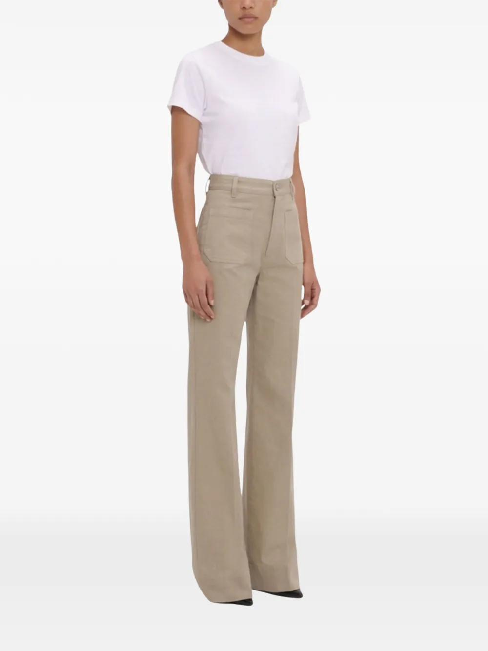 Victoria Beckham Alina jeans met opgestikte zakken Beige