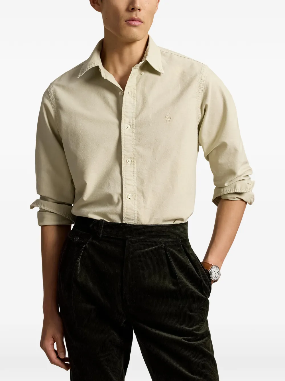 Polo Ralph Lauren Oxford overhemd met geverfd effect Beige