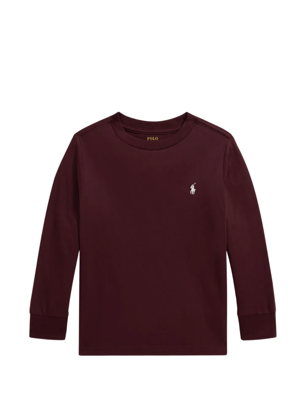 POLO RALPH LAUREN KIDS Pony-embroidered long-sleeve T-shirt - Rosso