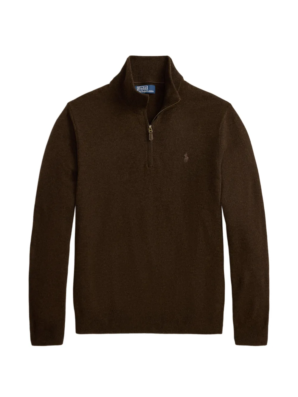 Polo Ralph Lauren Bestickter Pullover mit Viertelreißverschluss - Braun