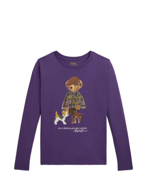 POLO RALPH LAUREN KIDS Polo Bear cotton long-sleeve T-shirt