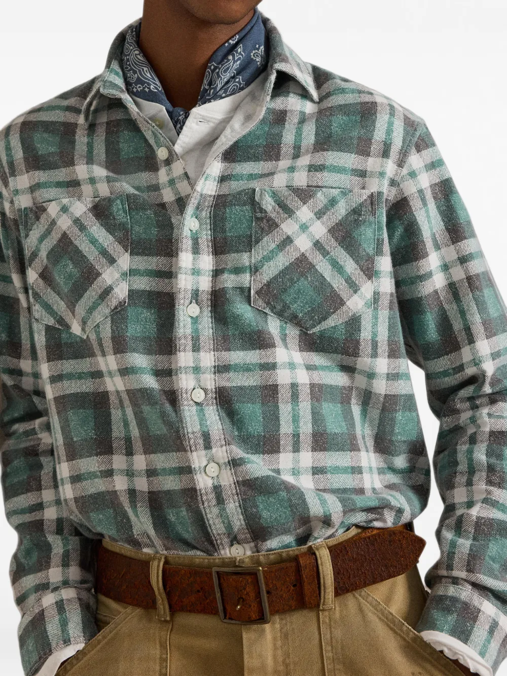 Polo Ralph Lauren Geruit flanellen workshirt met klassieke pasvorm Groen