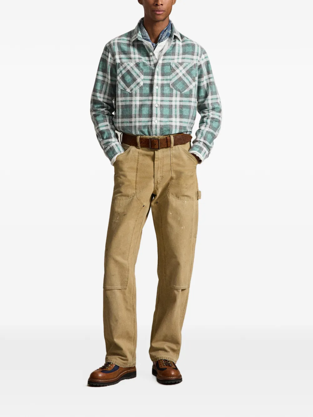 Polo Ralph Lauren Geruit flanellen workshirt met klassieke pasvorm Groen