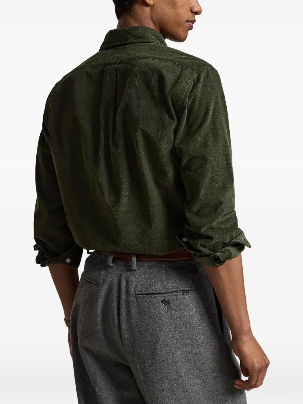Polo Ralph Lauren Custom Fit ribfluwelen overhemd Groen