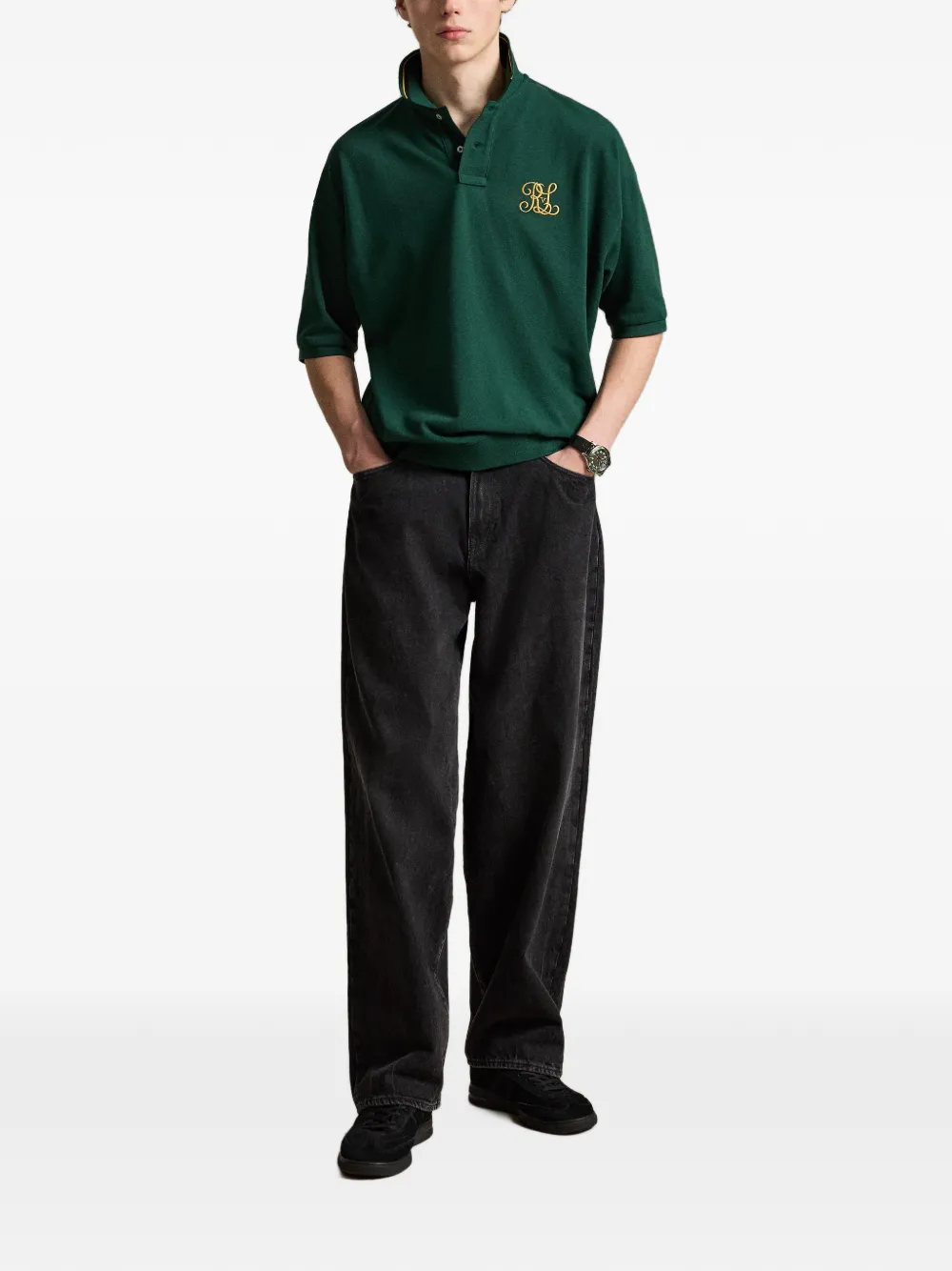 Polo Ralph Lauren Ruimvallend poloshirt met mesh Groen