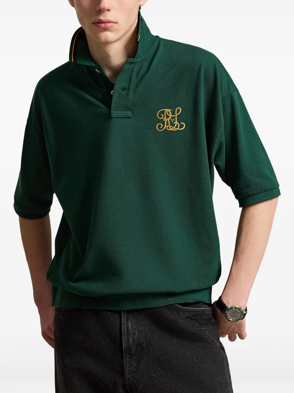 Polo Ralph Lauren Ruimvallend poloshirt met mesh Groen