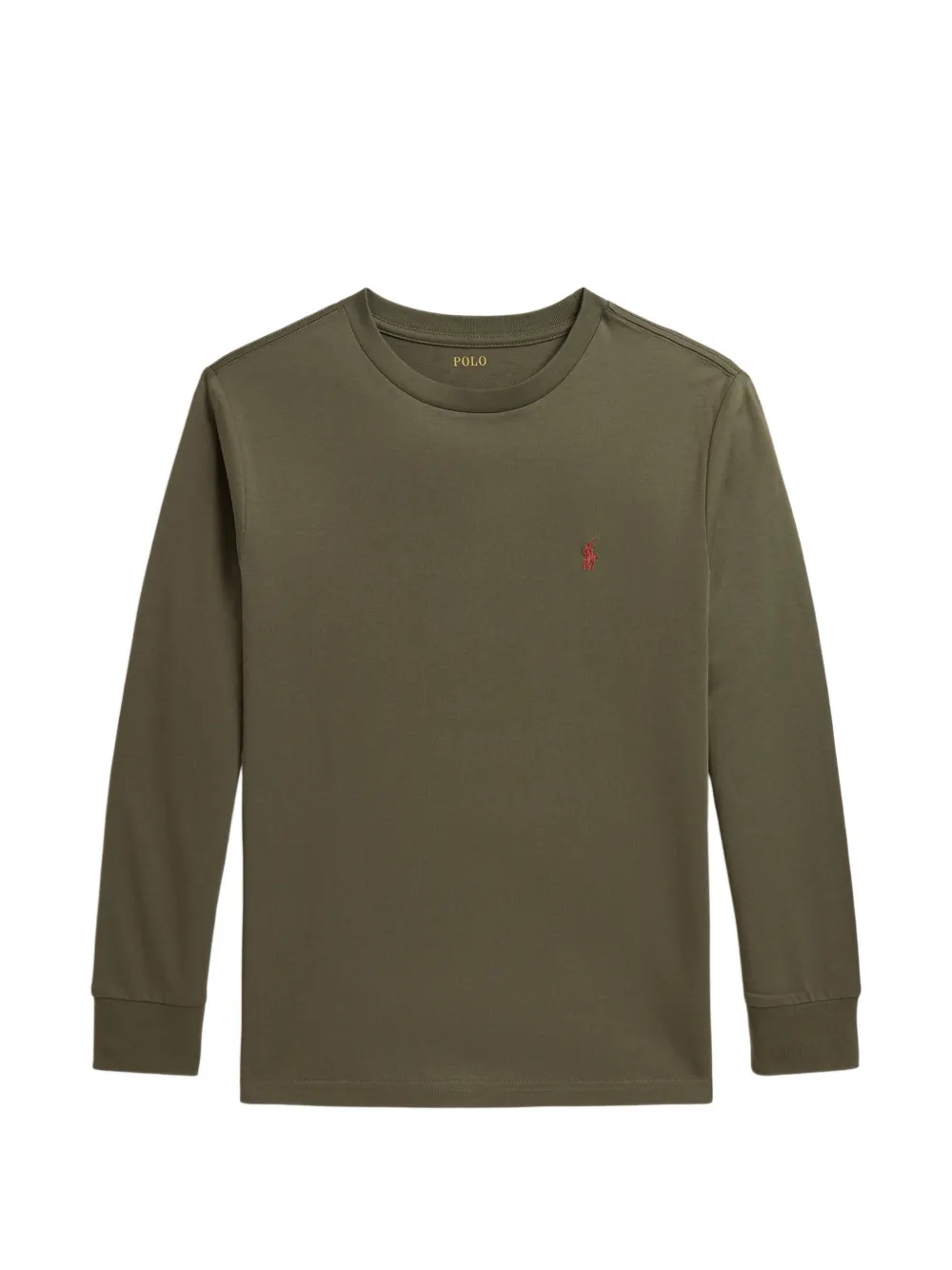 POLO RALPH LAUREN KIDS T-shirt a maniche lunghe con ricamo Polo Pony - Verde