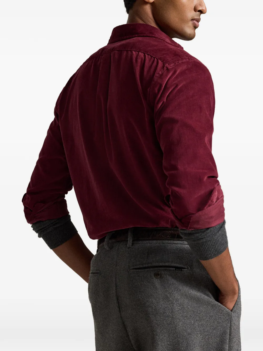 Polo Ralph Lauren Custom Fit ribfluwelen overhemd Rood