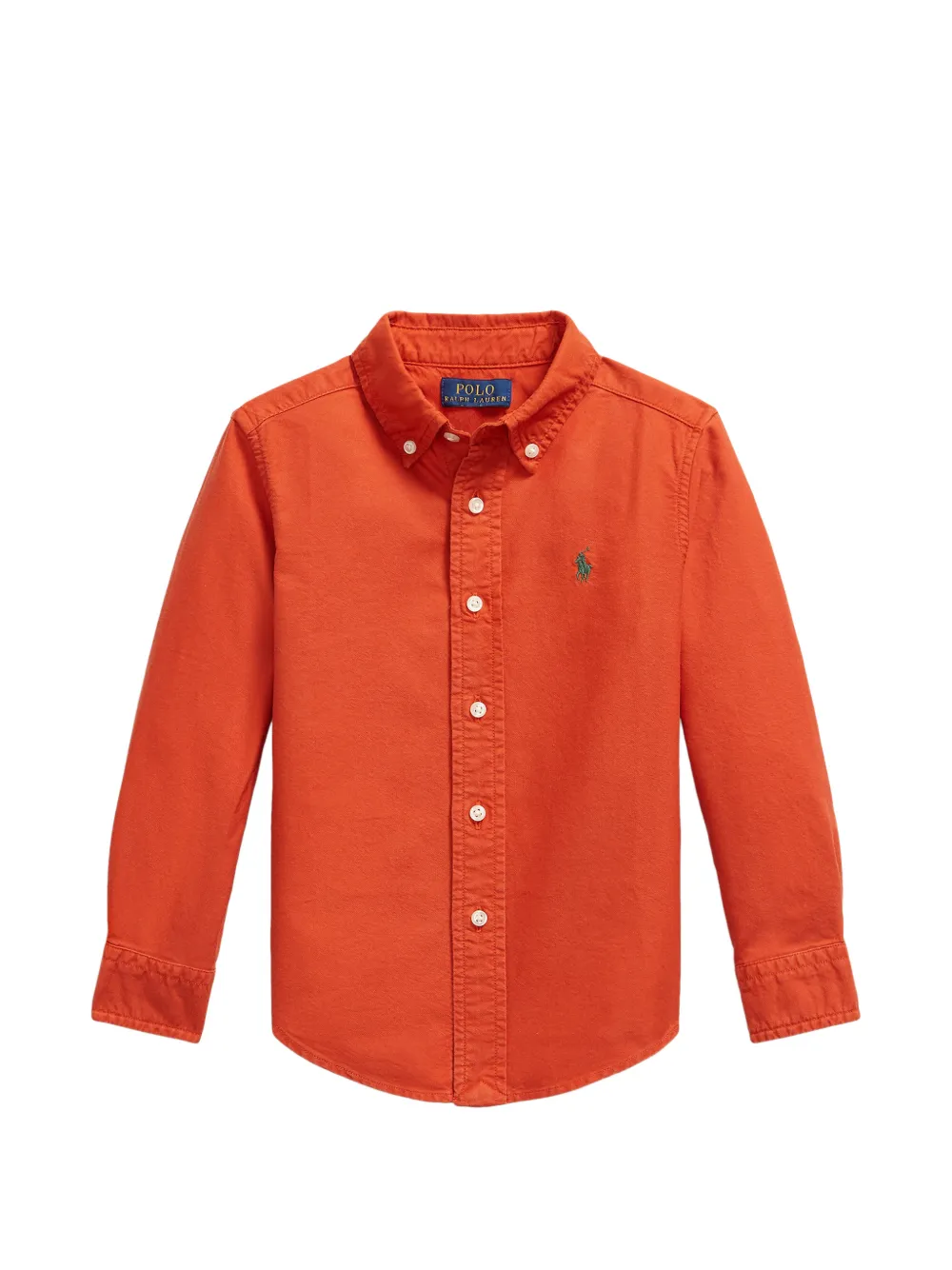 POLO RALPH LAUREN KIDS Camicia tinta in capo - Arancione