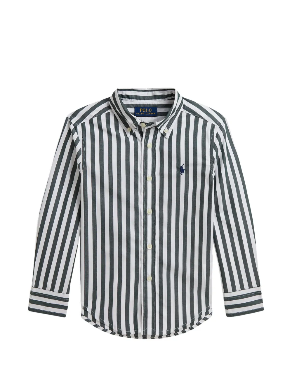 POLO RALPH LAUREN KIDS Camicia a righe in cotone - Verde