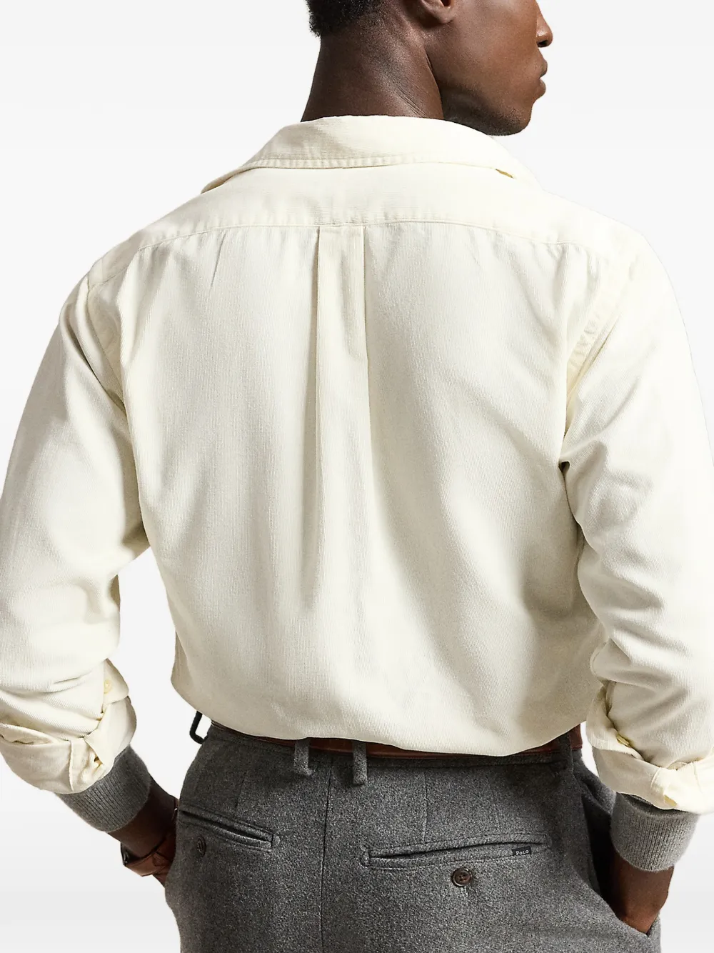 Polo Ralph Lauren Custom Fit ribfluwelen overhemd Wit