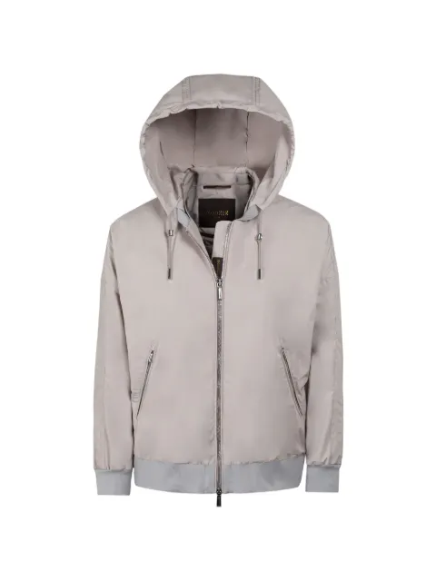 Moorer Ghenda hooded ribbed jacket