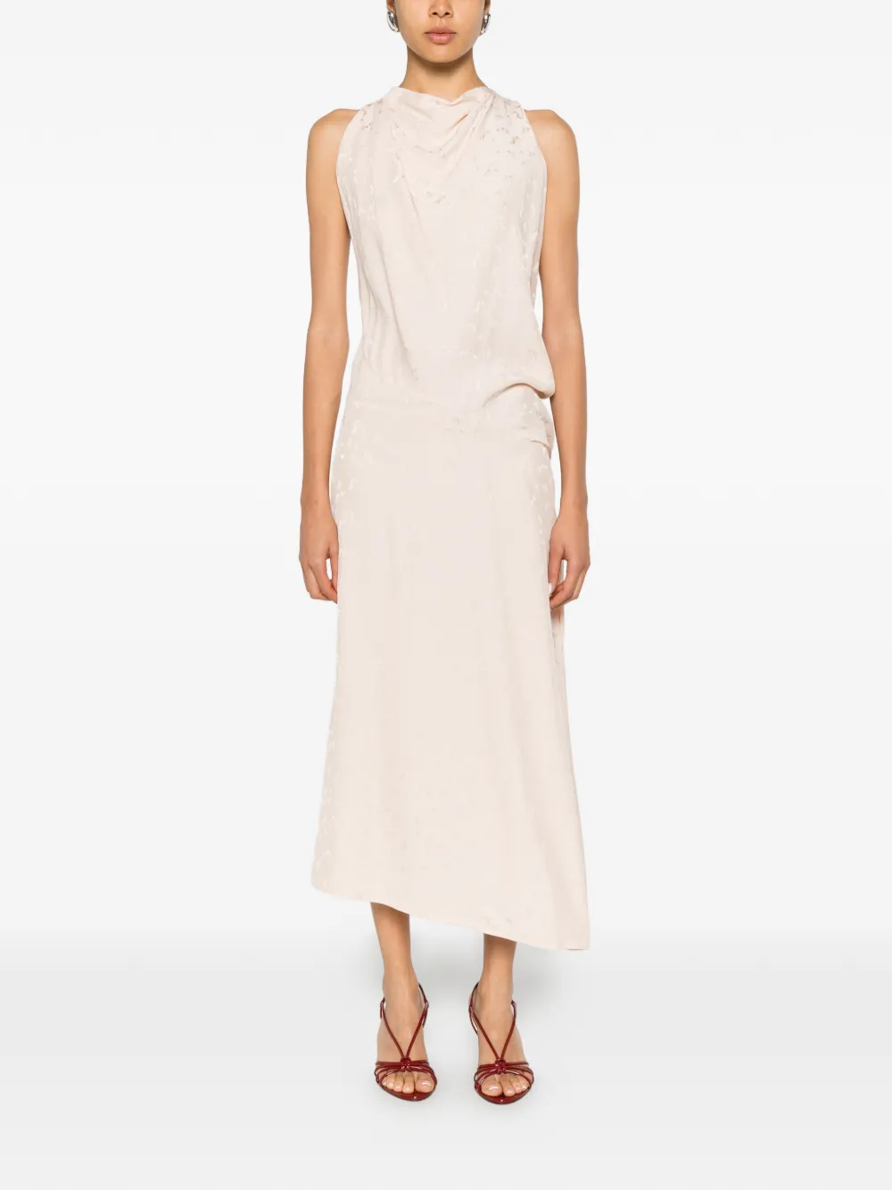 Victoria Beckham Posy maxi-jurk met lage hals Beige
