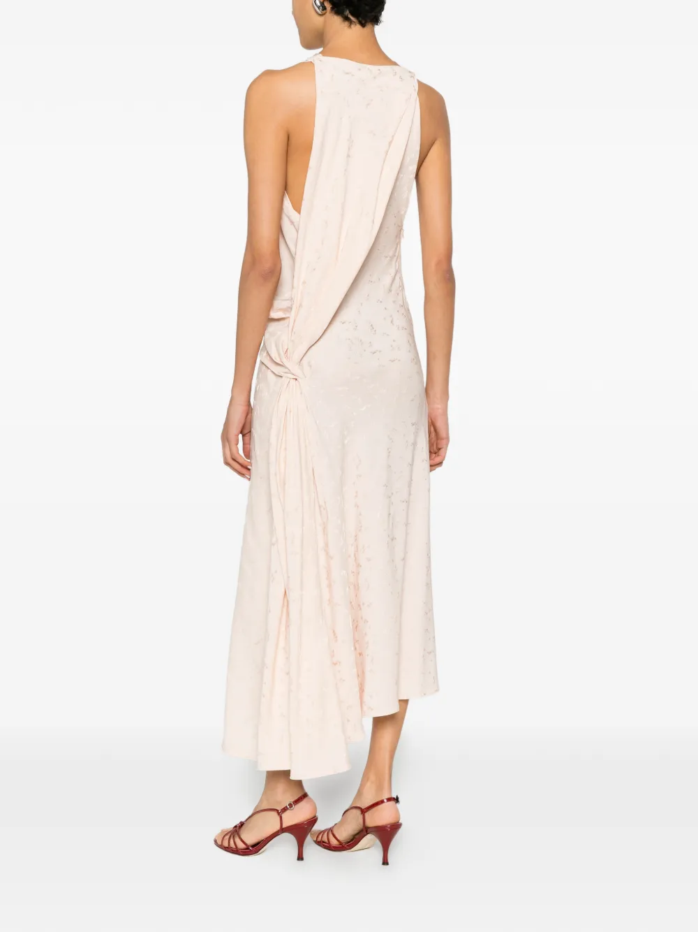 Victoria Beckham Posy maxi-jurk met lage hals Beige