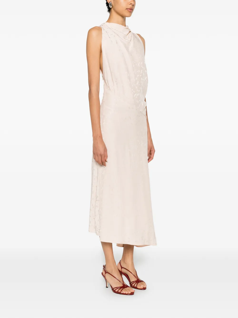 Victoria Beckham Posy maxi-jurk met lage hals Beige