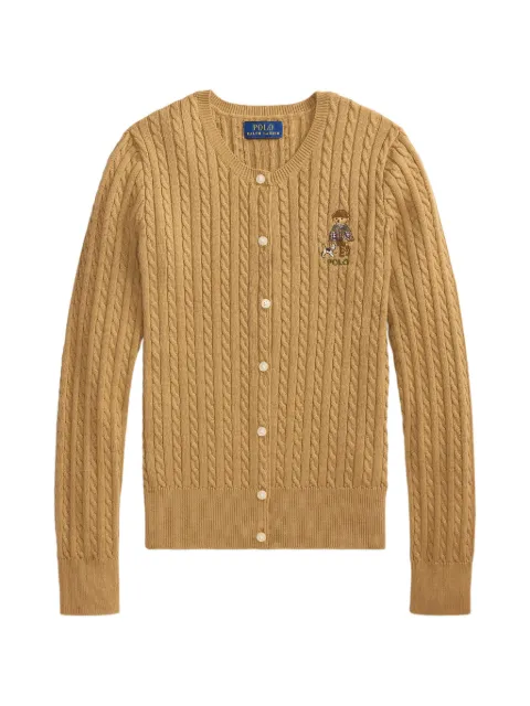 POLO RALPH LAUREN KIDS Polo Bear mini-cable cotton cardigan
