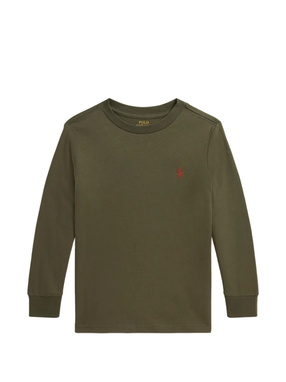 POLO RALPH LAUREN KIDS Pony-embroidered long-sleeve T-shirt - Verde