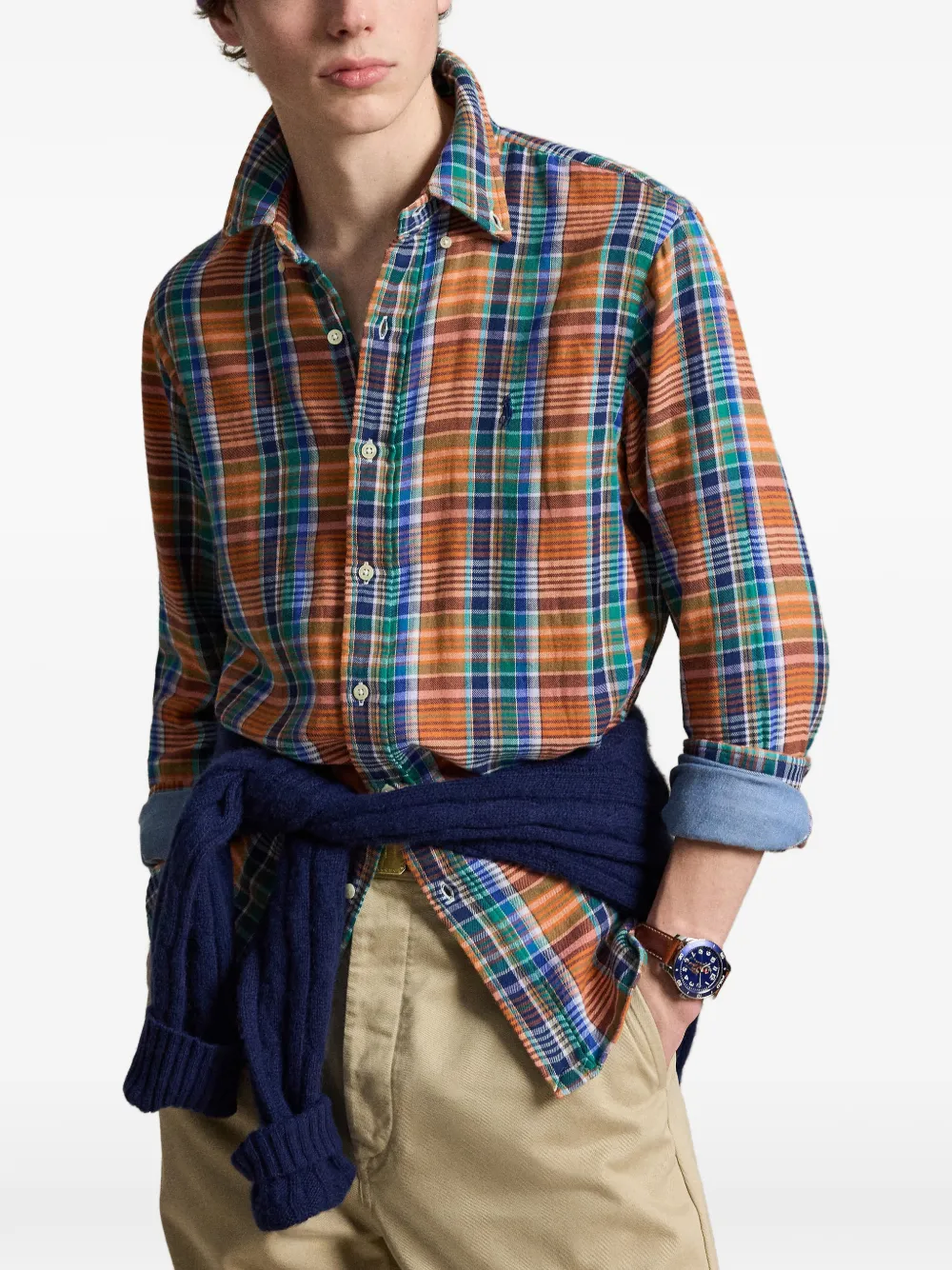 Polo Ralph Lauren Custom Fit geruit overhemd Oranje