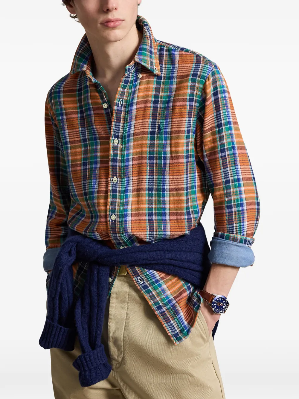 Polo Ralph Lauren Custom Fit geruit overhemd Oranje