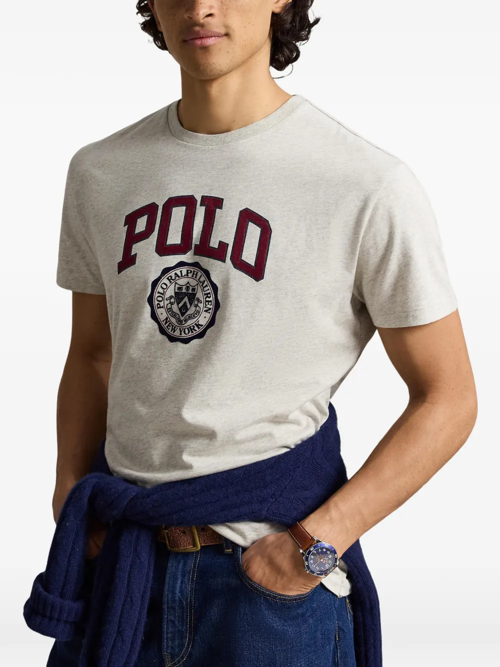 Polo Ralph Lauren Slim-fit T-shirt met logo Grijs