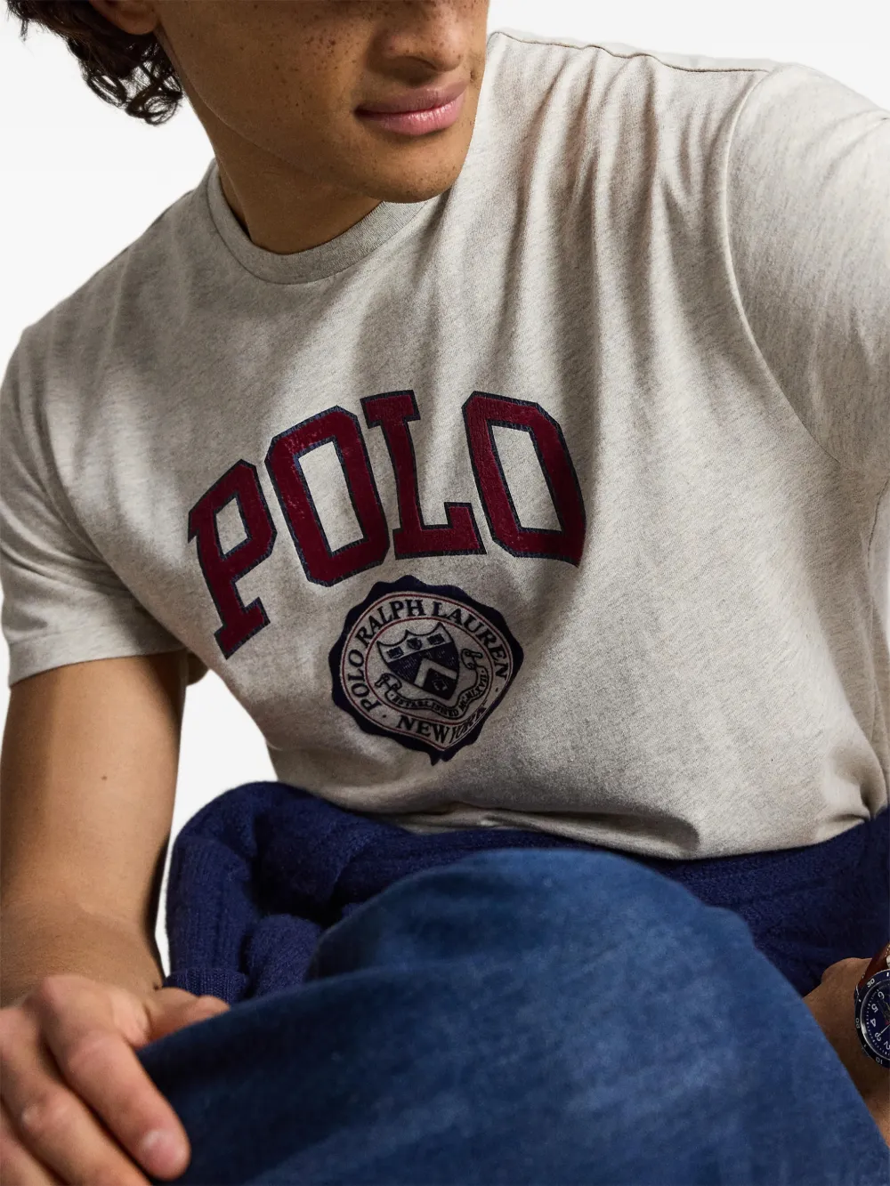 Polo Ralph Lauren Slim-fit T-shirt met logo Grijs