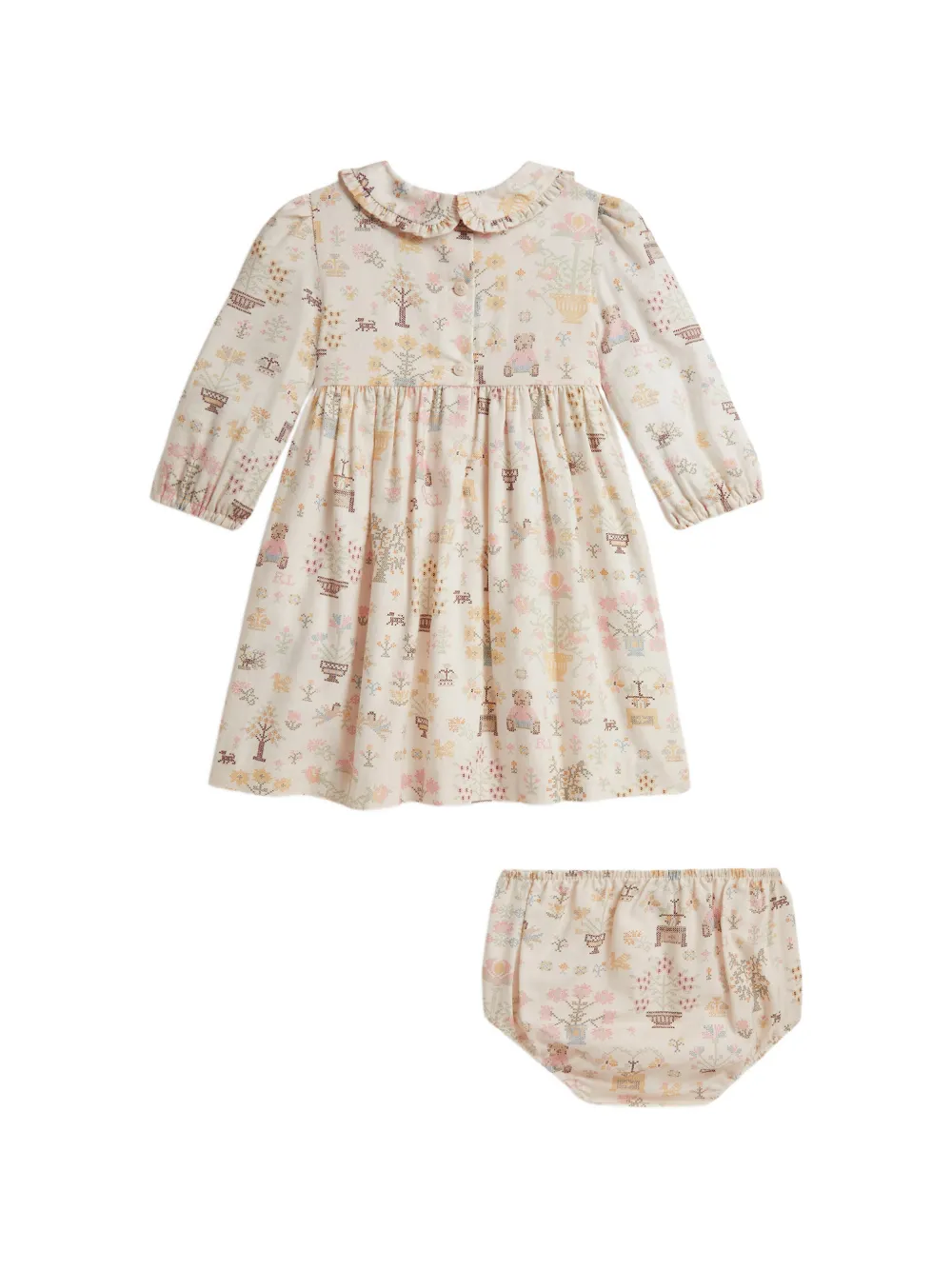 POLO RALPH LAUREN KIDS Set abito e pantaloncini con stampa - Bianco