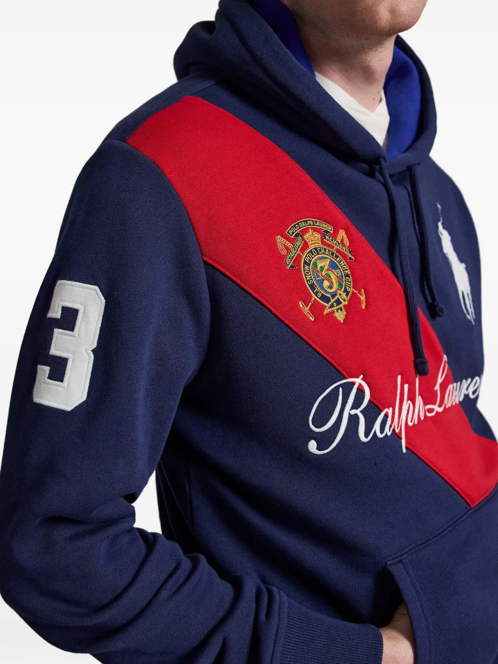 Polo Ralph Lauren Hoodie met geborduurd logo en sjerpdetail Blauw