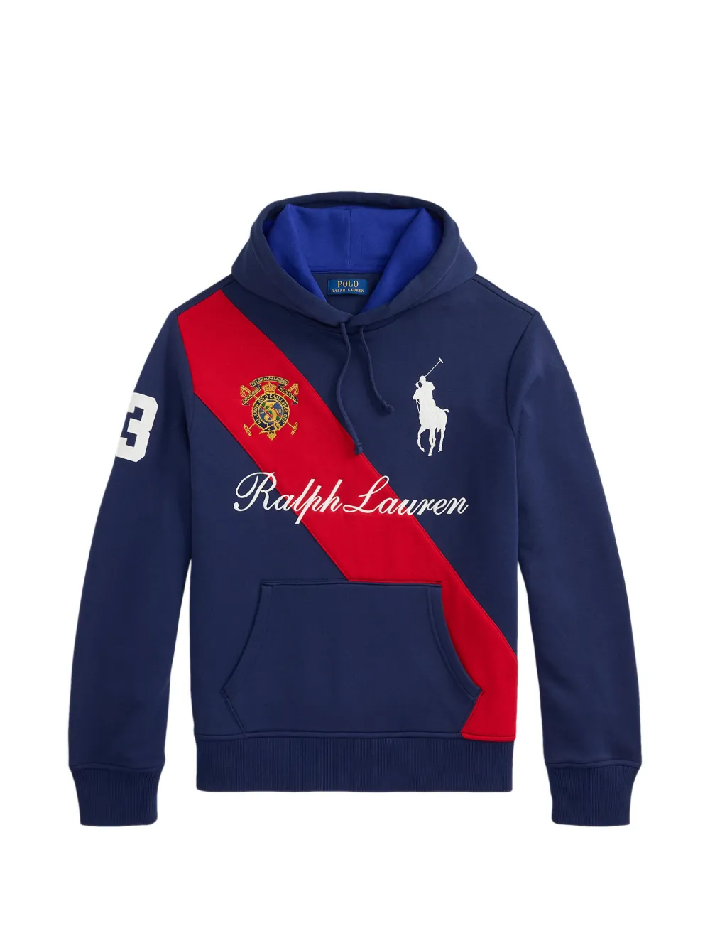 Polo Ralph Lauren logo-embroidered sash-detail hoodie - Blue