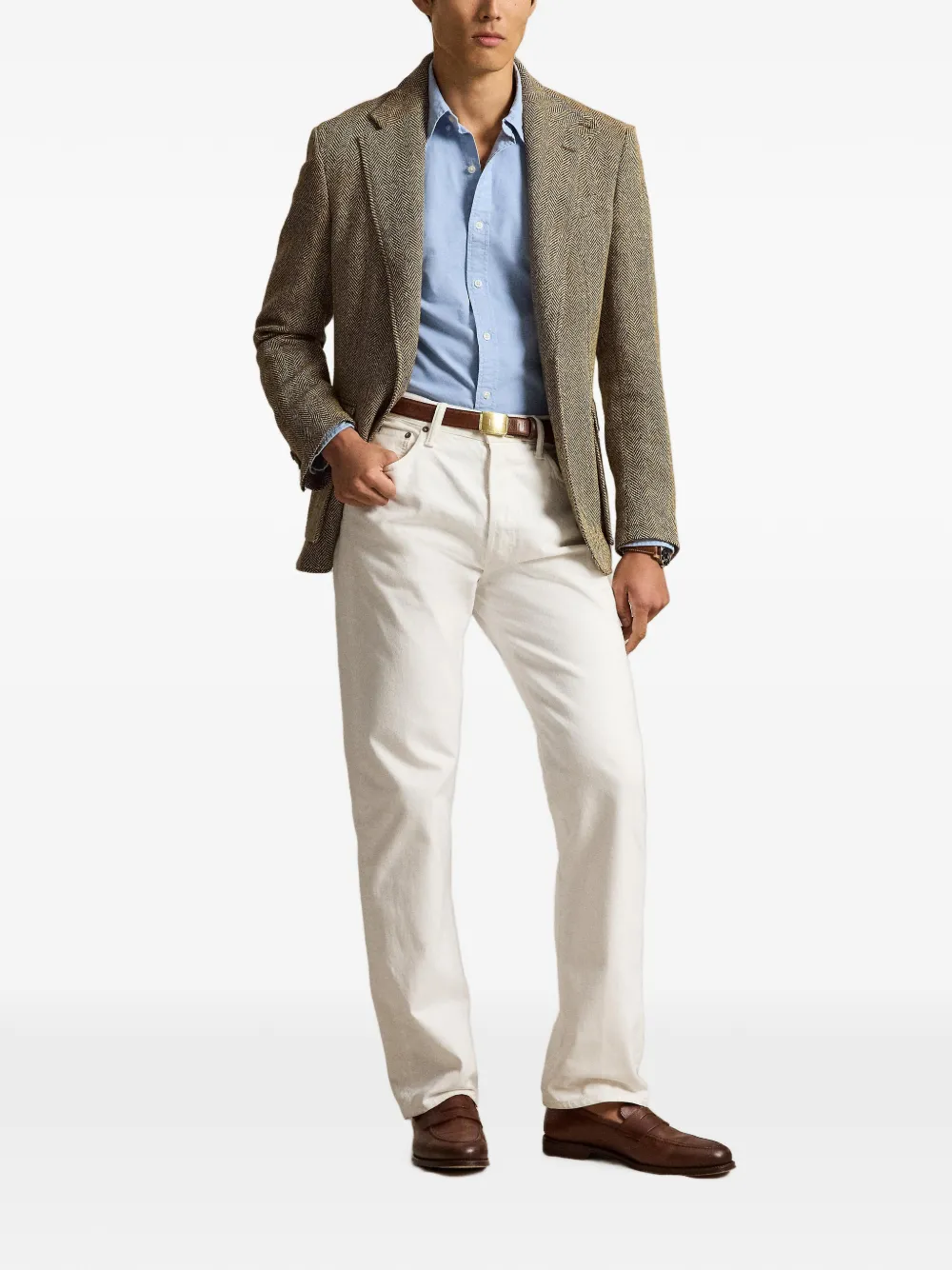 Polo Ralph Lauren Getailleerd Oxford overhemd met geverfd effect Blauw
