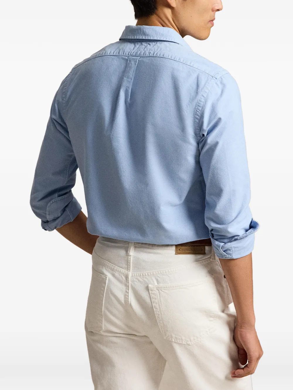 Polo Ralph Lauren Getailleerd Oxford overhemd met geverfd effect Blauw