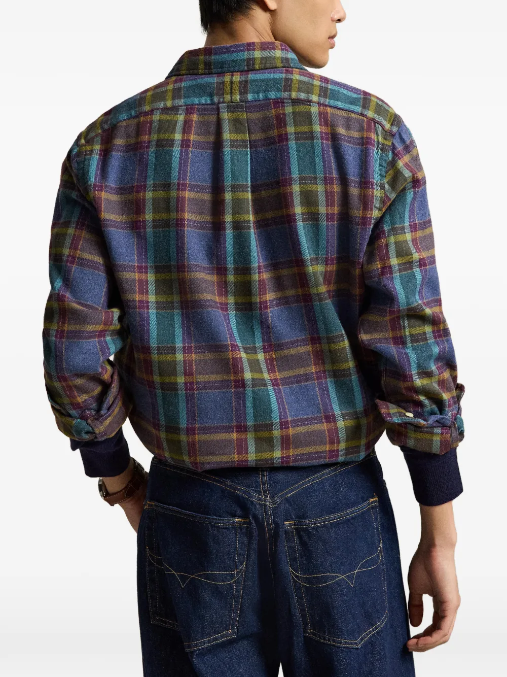 Polo Ralph Lauren Custom Fit geruit flanellen overhemd Blauw