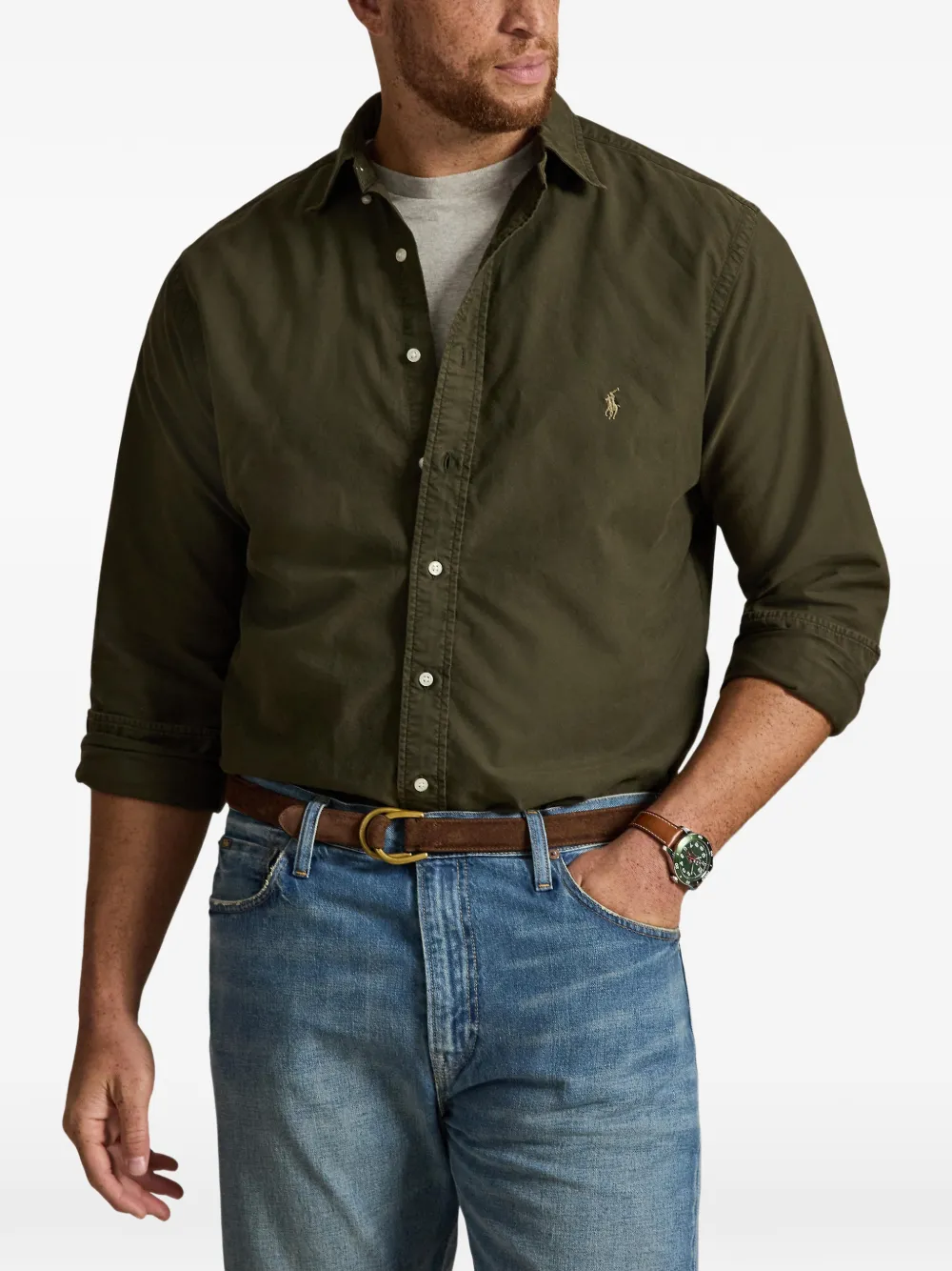 Polo Ralph Lauren Oxford overhemd met geverfd effect Groen
