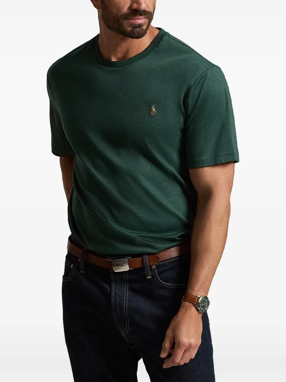 Polo Ralph Lauren Zachte katoenen T-shirt met ronde hals Groen