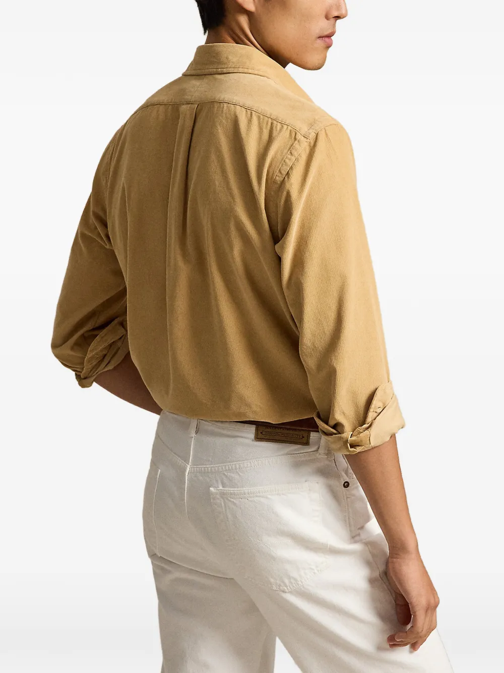 Polo Ralph Lauren Custom Fit ribfluwelen overhemd Beige