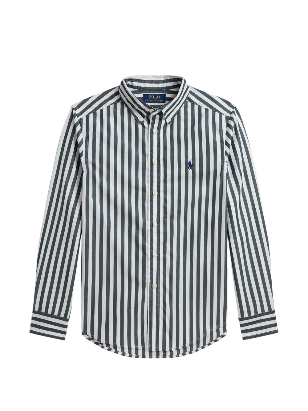 POLO RALPH LAUREN KIDS Gestreiftes Popeline-Hemd - Weiß
